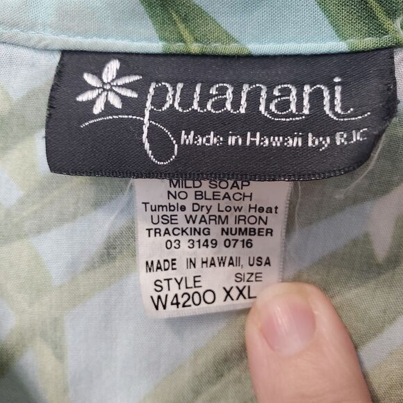 Puanani Women's Hawaiian Aloha Rayon Short Sleeve Button-Up Shirt Size XXL VTG - Picture 3 of 5